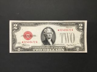 Us 1928 D $2 Dollar Star Note.