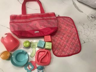 American Girl Doll Bitty Baby Diaper Bag With Accessories