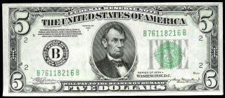 1934 A York United State $5 Frn Federal Reserve Note Fr 1957 - B