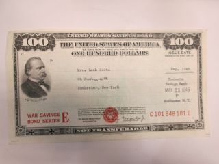 1945 United States One Hundred Dollar War Savings Bond