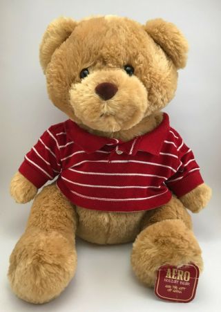 Aeropostale Christmas Teddy Bear W/ Red Aero Shirt Plush Soft Toy Soft 15.  5 "