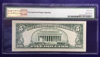 1969 A $5 Federal Reserve Note FRN Chicago CU UNC PMG GEM 65 EPQ 2