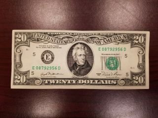 1981 Richmond $20 Dollar Bill Note Frn E08792956d Crisp