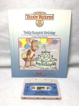 Teddy Ruxpin Birthday Vintage Book & Tape 1985 Wow 0934323135 Hurray