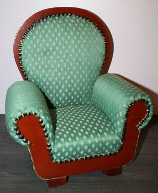 Dayton Hudson Green Wing Back Chair For American Girl Doll Or 18 " Doll Or Bear