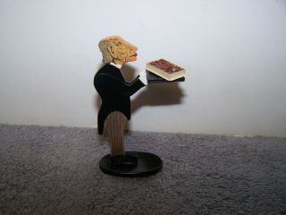 1:12 Dollhouse Miniature Wood Butler Holding Box Of Chocolate