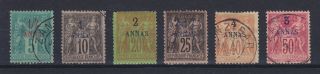 Zanzibar French Post,  1894,  Yvert 1/8,  6 Stamps,  Yvert € 100,  -