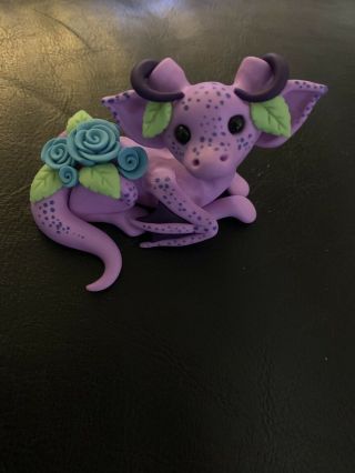 Ooak Custom Flower Dragon Polymer Clay Figure