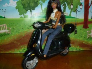 Barbie Doll Size Dollhouse - Black Scooter