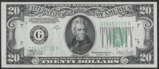 1934c $20 Federal Reserve Note G - B Block Uncirculated.  Note