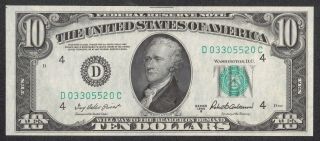 1950b $10 Federal Reserve Note D - C Block Uncirculated