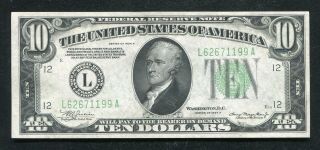 Fr 2006 - L 1934 - A $10 Frn Federal Reserve Note San Francisco,  Ca Gem Uncirculated