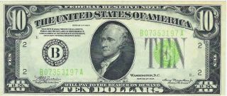 1934 $10.  00 U.  S.  Frn Green Seal