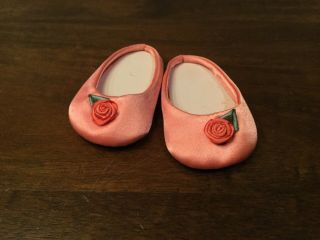 American Girl Felicity’s Shoes From Her Tea Lesson Gown Doll Pink Slippers Satin