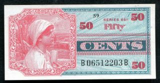 Series 661 50 Fifty Cents Mpc Military Payment Certificate Gem Uncirculated