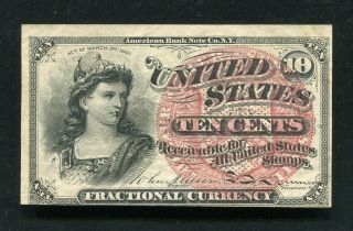 Fr.  1257 10 Ten Cents Fourth Issue Fractional Currency Note Extremely Fine