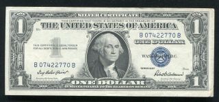 Fr.  1619 1957 $1 One Dollar Silver Certificate “b - B Block” Scarce Extremely Fine,