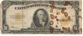 1922 $10 Ten Dollar Large Size Gold Certificate Bank Note