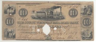 1859 $10 South Western Railroad Bank South Carolina