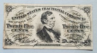 1863 3th Issue 25 Cents Fractional Currency