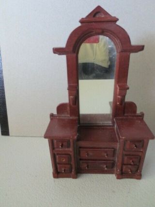 Dollhouse Miniatures Dressing Table W/ Mirror 1:12 Scale