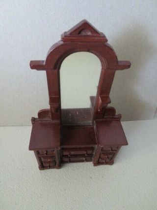 Dollhouse Miniatures Dressing Table w/ mirror 1:12 scale 2
