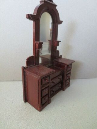 Dollhouse Miniatures Dressing Table w/ mirror 1:12 scale 3