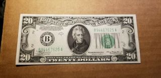 $20 1934 A York Federal Reserve Note Green Seal Gem Cu 2 Of 2 Consecutive