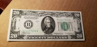 $20 1934 A York Federal Reserve Note Green Seal Gem Cu 1 Of 2 Consecutive