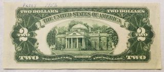 1928 - G $2.  00 United States Note Red Seal U.  S.  Two Dollar Bill - signed on back 2