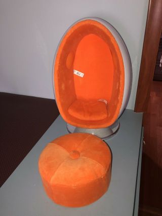 American Girl Doll Julie’s Egg Chair Orange Ottoman And Built In Speakers 2014