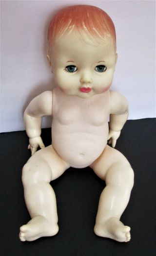 Vintage Ideal Co.  Baby Hard Plastic Doll 1982 Cbs Inc 16 " Sleepy Eyes 7518