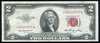 Fr.  1509 1953 $2 Star Red Seal Legal Tender United States Note Gem Unc (g)