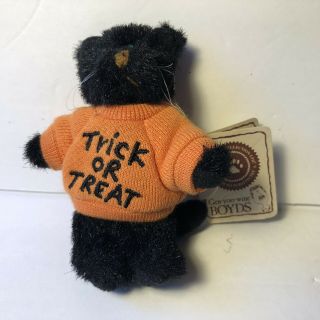 Boyds Bears Spooks 4” Black Cat Trick Or Treat Halloween With Tags Miniature