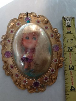 Vintage 1966 Lucky Locket Kiddle By Mattel Lilac Doll