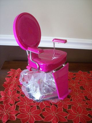 American Girl Doll Styling Chair Play Set Accessory Pink Sparkle w/ Box EX 2