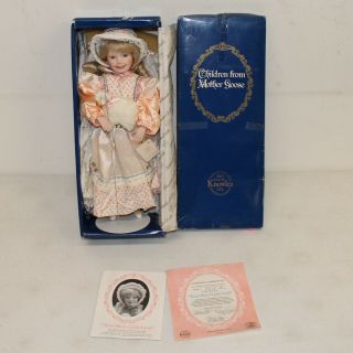 Ashton Drake Knowles Porcelain Doll Mary Had A Little Lamb,  14 " W/ Box &