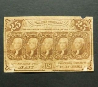 25 Cents U.  S.  Postage Currency,  Fractional Banknote