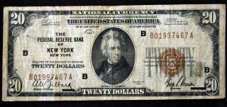 1929 Series $10 Ten Dollar Federal Reserve Bank Of York Note Bill G115