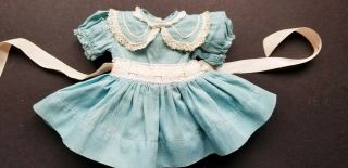 Ideal Toni P90 14 " Turquoise Doll Dress With Lace Trim And Sash Tie