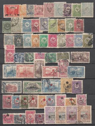 Turkey,  Ottoman Empire,  Accumulation Of Early Stamps On Two Stock Cards