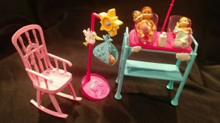 Barbie Doll Newborn Baby Krissy Midge Nursery Furniture Crib Scale Crib Rocker