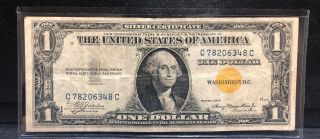 1935 - A One Dollar $1 Yellow Seal Silver Certificate North Africa -