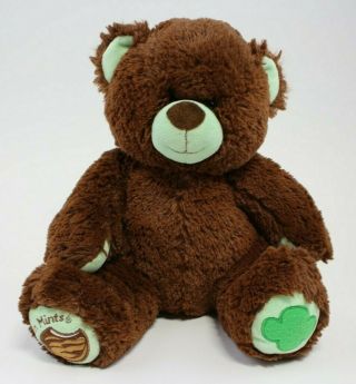 Build A Bear Thin Mints Brown With Green Plush Bear Girl Scout Cookies 15 " Tall