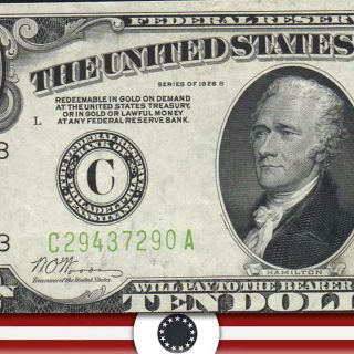 1928 - B $10 Philadelphia Frn " Gold On Demand " Fr 2002 - C C29437290a