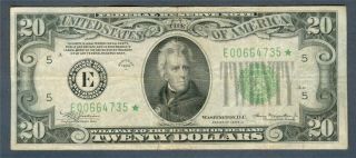 $20 Star Federal Reserve Note,  Series 1934a,  F - Vf
