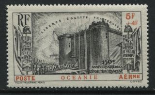 French Polynesia 1939 Airmail Semi - Postal 5f,  4 Francs Unmounted Nh