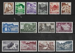 Liechtenstein 1937 Nh Complete Set Of 14 Michel 156 - 169 Cv €140 Vf