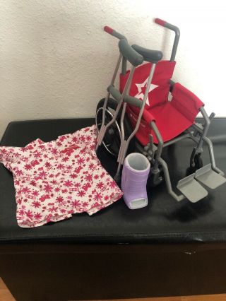 American Girl Doll Wheelchair,  Crutches,  And Cast