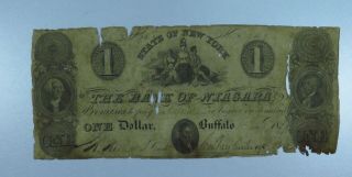 1827 $1.  Bank Of Niagara.  Buffalo York.  Cu110/abr